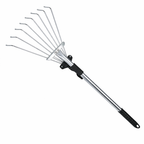 Adjustable Garden Rake with 9 Teeth for Lawn and Garden Cleaning