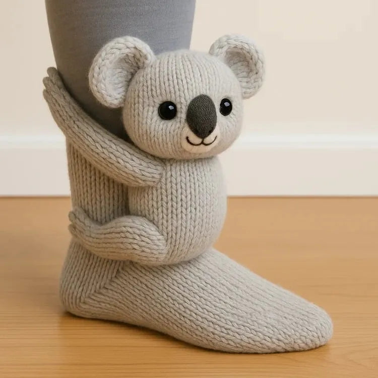 Knitted Animal Socks 3D
