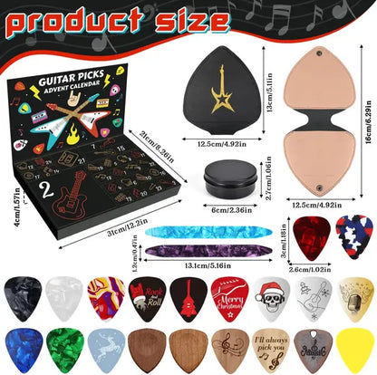 Guitar Picks Advent Calendar - Perfect Gift for Music Lovers with Unique Designs and Accessories
