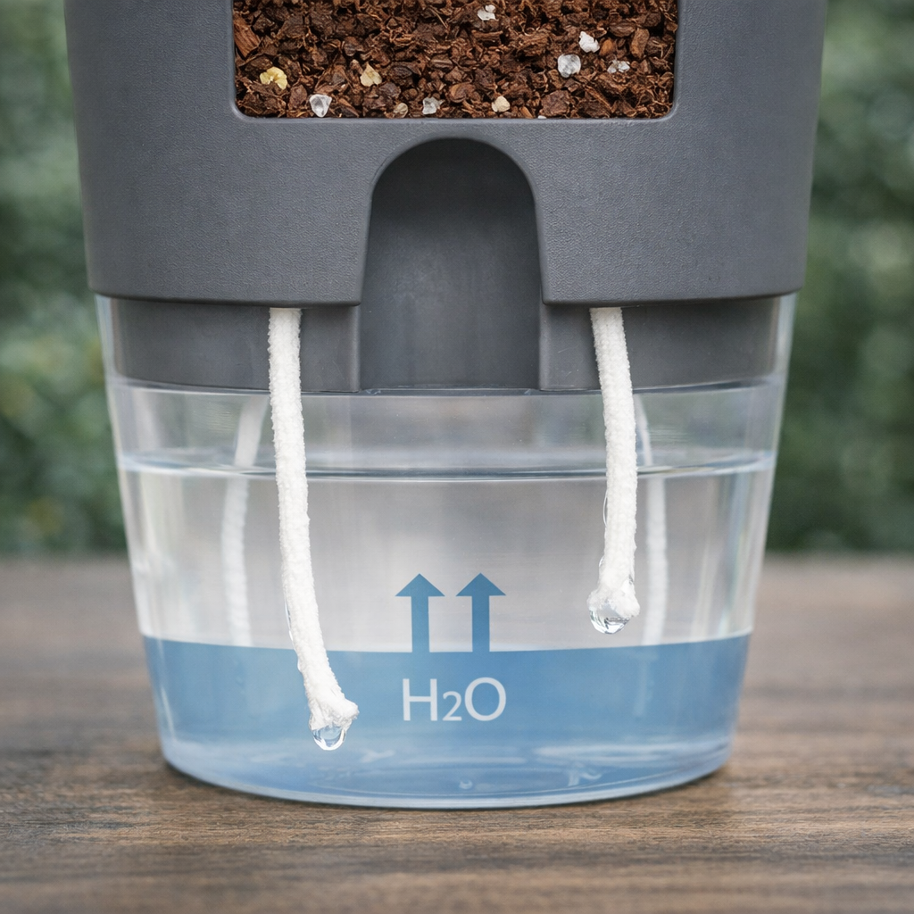 Self Watering Plant Pots with Wick System for Indoor Plants