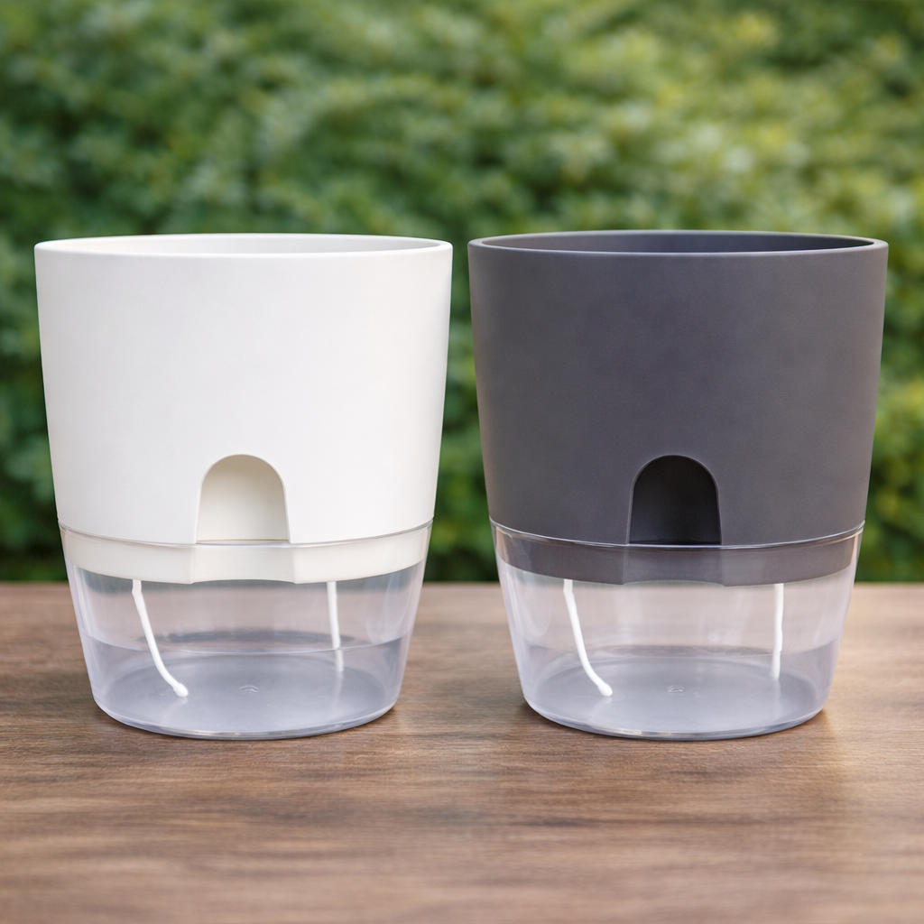 Self Watering Plant Pots with Wick System for Indoor Plants