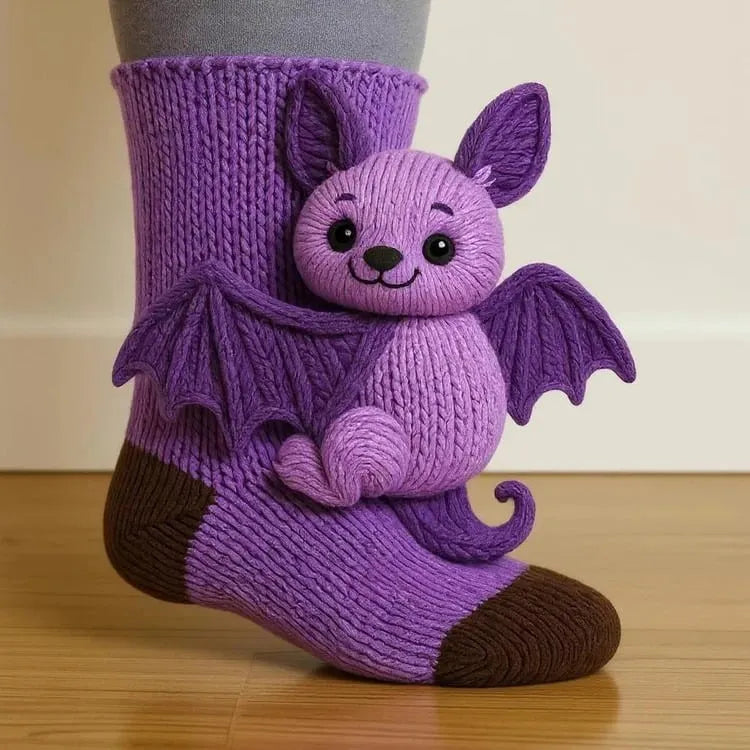 Knitted Animal Socks 3D