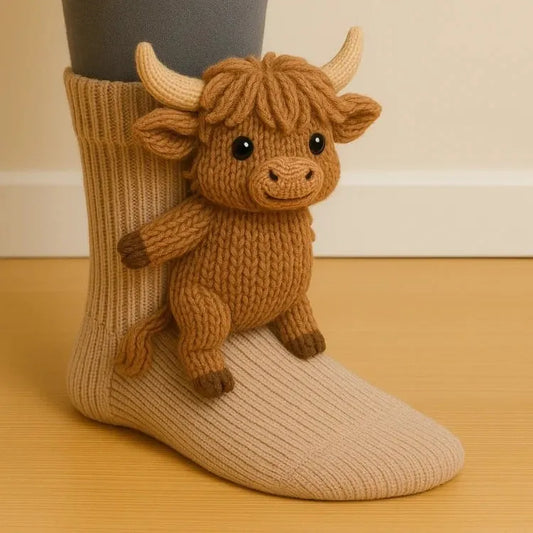 Knitted Animal Socks 3D
