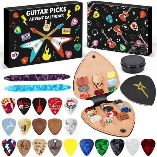 Guitar Picks Advent Calendar - Perfect Gift for Music Lovers with Unique Designs and Accessories
