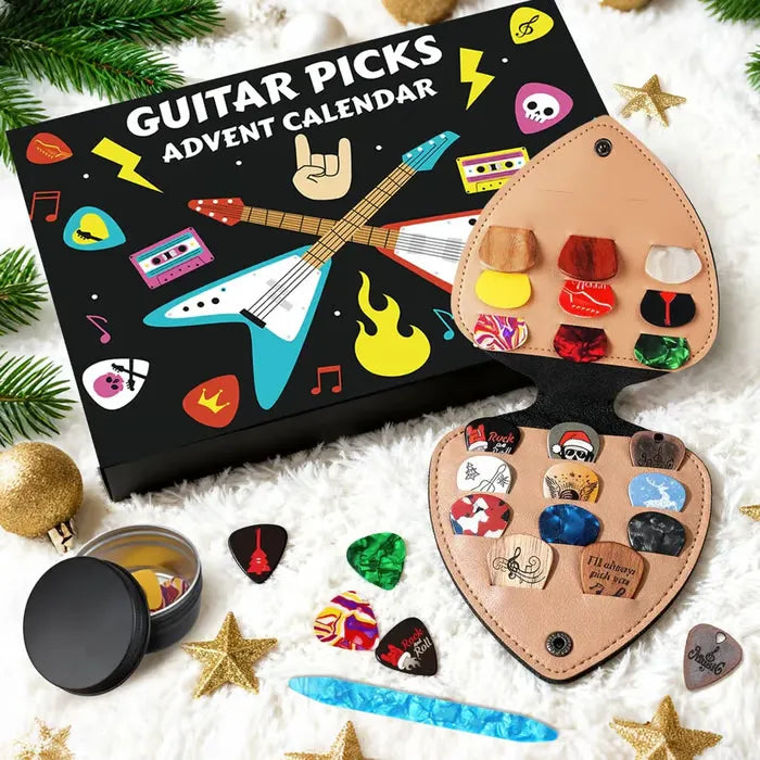 Guitar Picks Advent Calendar - Perfect Gift for Music Lovers with Unique Designs and Accessories