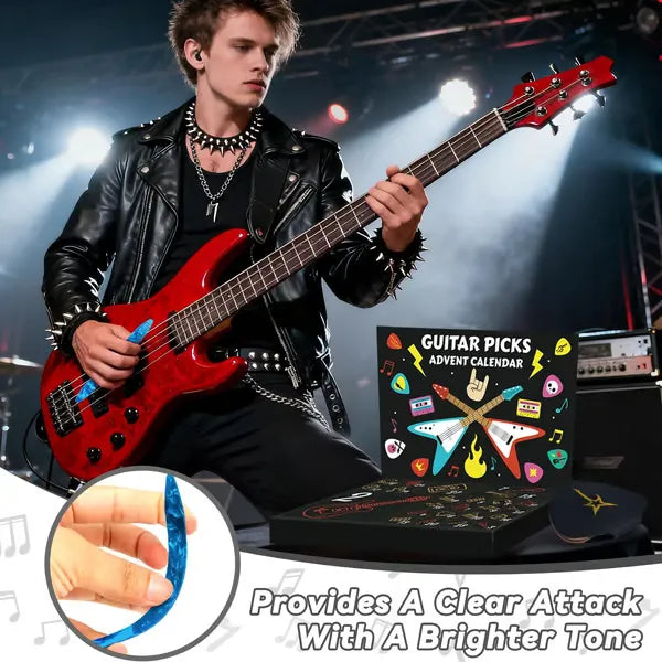 Guitar Picks Advent Calendar - Perfect Gift for Music Lovers with Unique Designs and Accessories